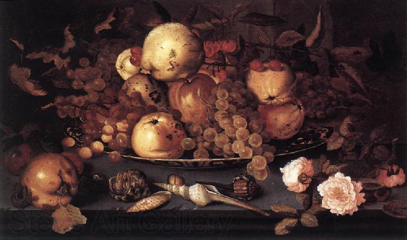 AST, Balthasar van der Still-life with Dish of Fruit  ffg Norge oil painting art